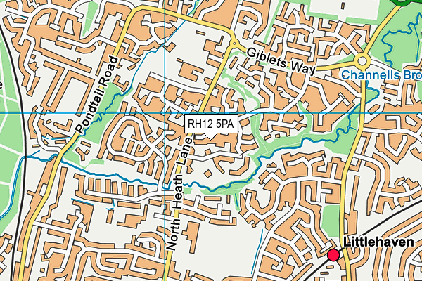 RH12 5PA map - OS VectorMap District (Ordnance Survey)