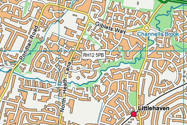 RH12 5PB map - OS VectorMap District (Ordnance Survey)