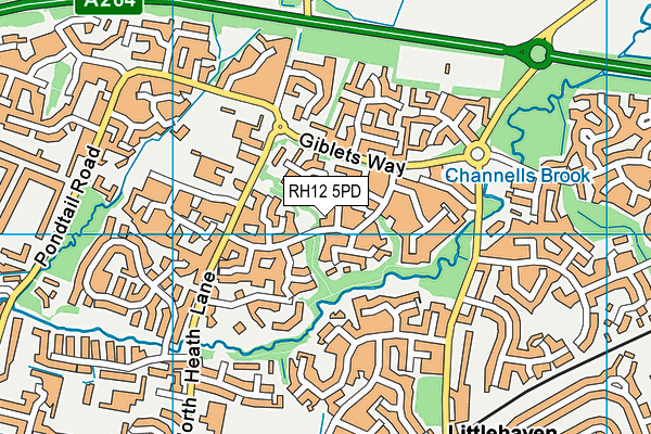 RH12 5PD map - OS VectorMap District (Ordnance Survey)