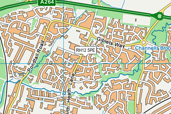 RH12 5PE map - OS VectorMap District (Ordnance Survey)