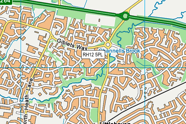 RH12 5PL map - OS VectorMap District (Ordnance Survey)