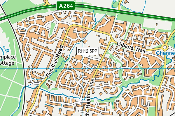 RH12 5PP map - OS VectorMap District (Ordnance Survey)