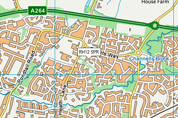 RH12 5PR map - OS VectorMap District (Ordnance Survey)