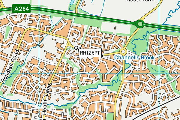 RH12 5PT map - OS VectorMap District (Ordnance Survey)