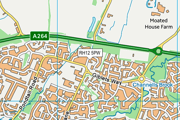 RH12 5PW map - OS VectorMap District (Ordnance Survey)