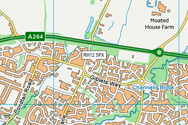 RH12 5PX map - OS VectorMap District (Ordnance Survey)