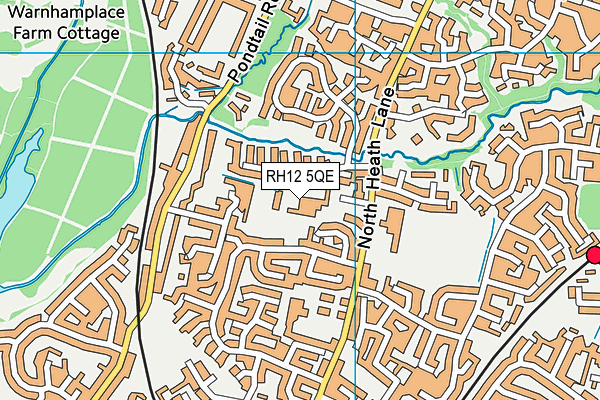 Pondtail Close map (RH12 5QE) - OS VectorMap District (Ordnance Survey)