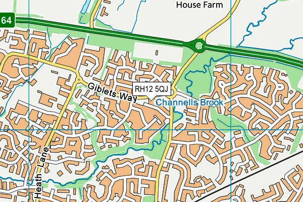 RH12 5QJ map - OS VectorMap District (Ordnance Survey)