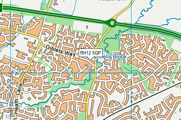 RH12 5QP map - OS VectorMap District (Ordnance Survey)