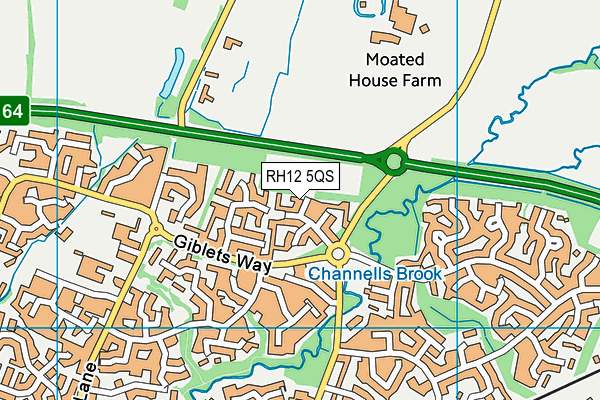 Dutchells Copse map (RH12 5QS) - OS VectorMap District (Ordnance Survey)