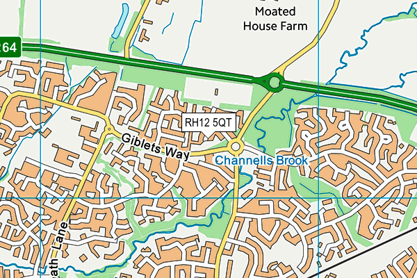 RH12 5QT map - OS VectorMap District (Ordnance Survey)