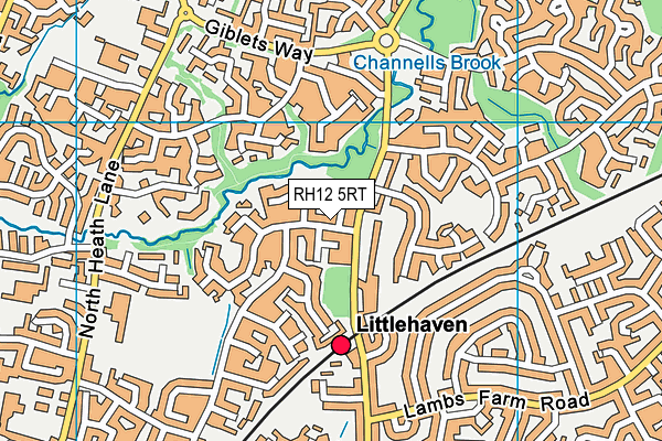 RH12 5RT map - OS VectorMap District (Ordnance Survey)