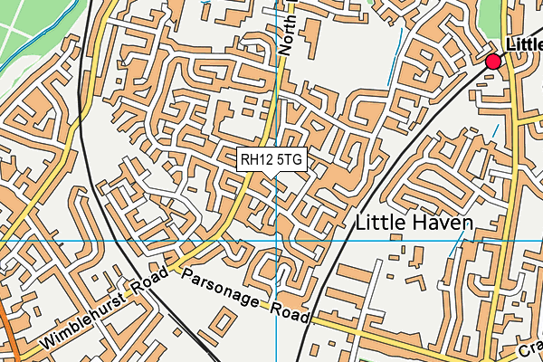 RH12 5TG map - OS VectorMap District (Ordnance Survey)