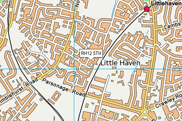 RH12 5TH map - OS VectorMap District (Ordnance Survey)