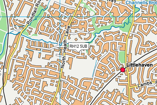RH12 5UB map - OS VectorMap District (Ordnance Survey)