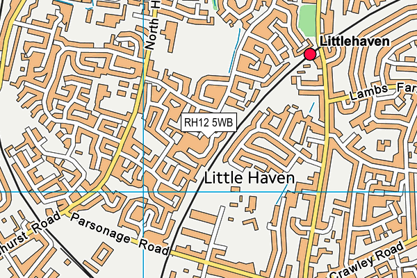 RH12 5WB map - OS VectorMap District (Ordnance Survey)