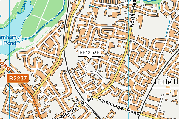 RH12 5XF map - OS VectorMap District (Ordnance Survey)