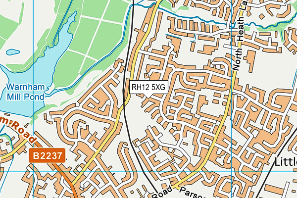 RH12 5XG map - OS VectorMap District (Ordnance Survey)
