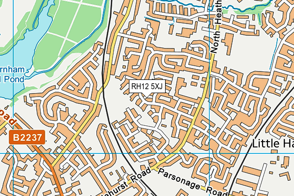 RH12 5XJ map - OS VectorMap District (Ordnance Survey)
