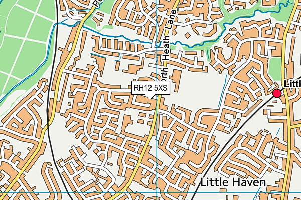 RH12 5XS map - OS VectorMap District (Ordnance Survey)