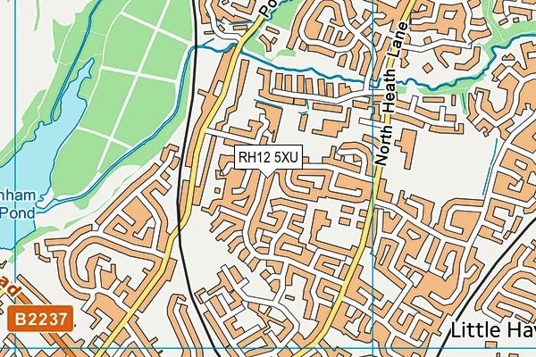 RH12 5XU map - OS VectorMap District (Ordnance Survey)