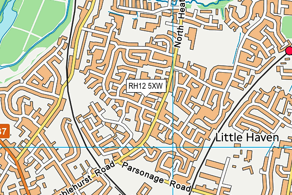 RH12 5XW map - OS VectorMap District (Ordnance Survey)
