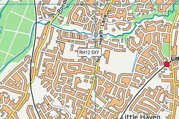 RH12 5XY map - OS VectorMap District (Ordnance Survey)