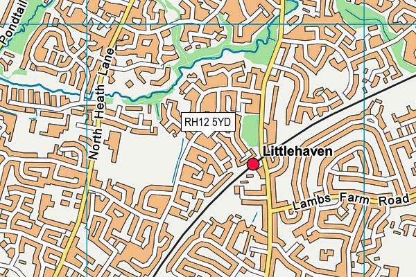 RH12 5YD map - OS VectorMap District (Ordnance Survey)