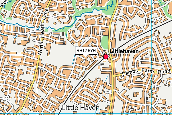 RH12 5YH map - OS VectorMap District (Ordnance Survey)