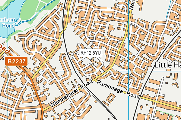 RH12 5YU map - OS VectorMap District (Ordnance Survey)