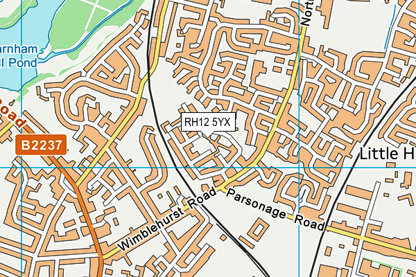 RH12 5YX map - OS VectorMap District (Ordnance Survey)