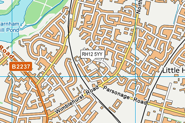 RH12 5YY map - OS VectorMap District (Ordnance Survey)