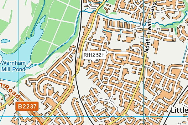 RH12 5ZH map - OS VectorMap District (Ordnance Survey)
