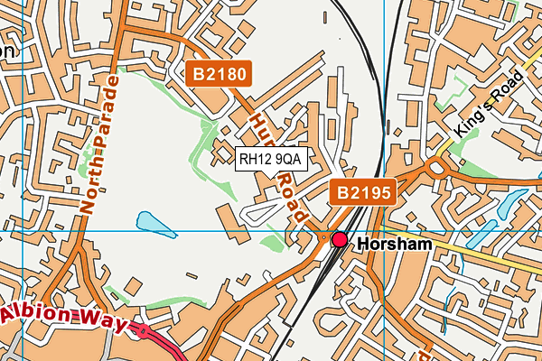 RH12 9QA map - OS VectorMap District (Ordnance Survey)