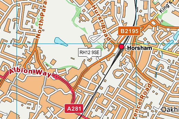 RH12 9SE map - OS VectorMap District (Ordnance Survey)