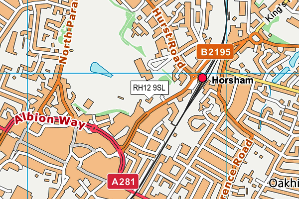 RH12 9SL map - OS VectorMap District (Ordnance Survey)