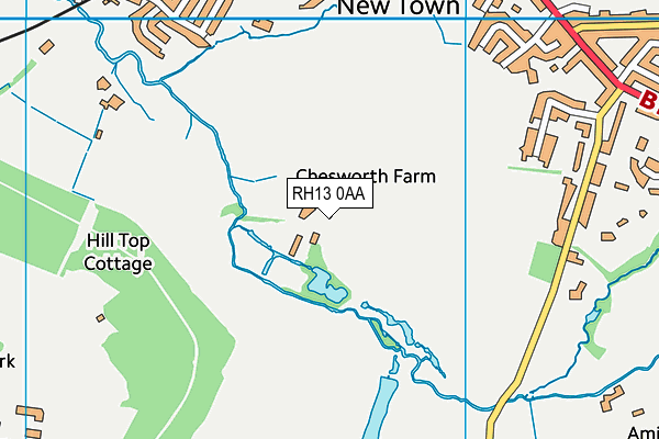 RH13 0AA map - OS VectorMap District (Ordnance Survey)