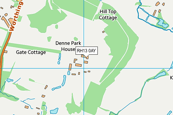 RH13 0AY map - OS VectorMap District (Ordnance Survey)