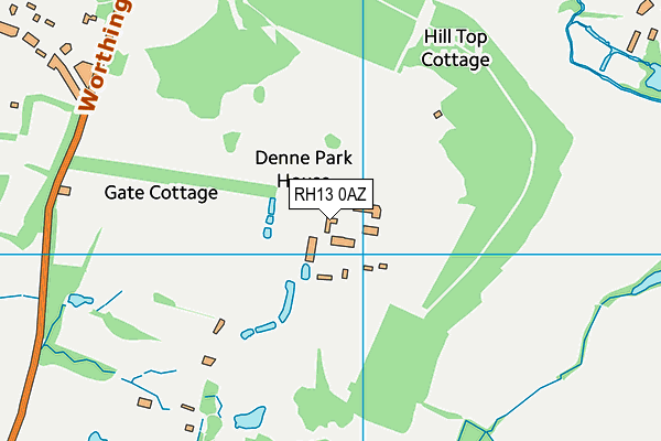 RH13 0AZ map - OS VectorMap District (Ordnance Survey)