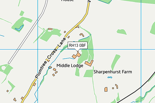 RH13 0BF map - OS VectorMap District (Ordnance Survey)