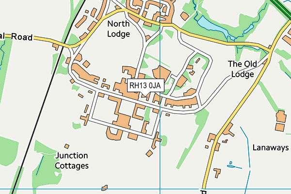 RH13 0JA map - OS VectorMap District (Ordnance Survey)