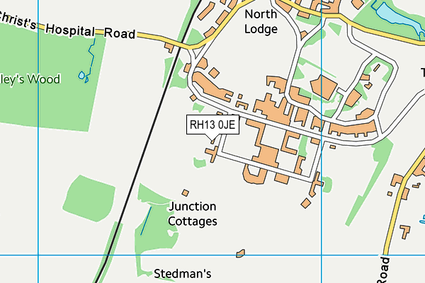 RH13 0JE map - OS VectorMap District (Ordnance Survey)