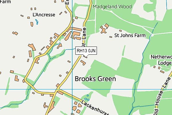 RH13 0JN map - OS VectorMap District (Ordnance Survey)