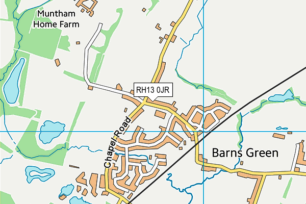 Barns Green Tennis Club map (RH13 0JR) - OS VectorMap District (Ordnance Survey)