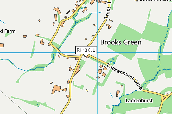 RH13 0JU map - OS VectorMap District (Ordnance Survey)