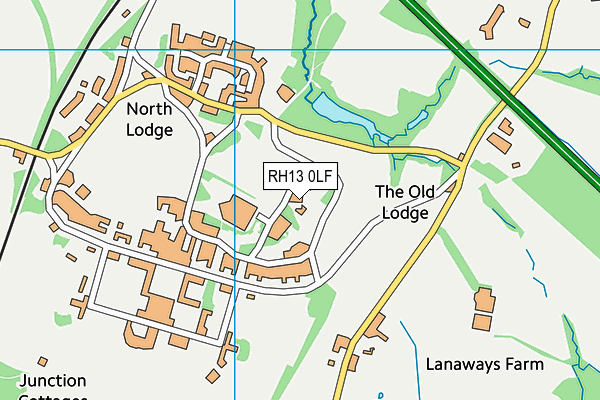 RH13 0LF map - OS VectorMap District (Ordnance Survey)