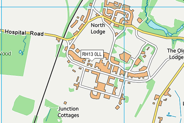 RH13 0LL map - OS VectorMap District (Ordnance Survey)