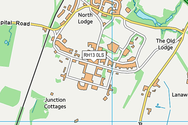 RH13 0LS map - OS VectorMap District (Ordnance Survey)
