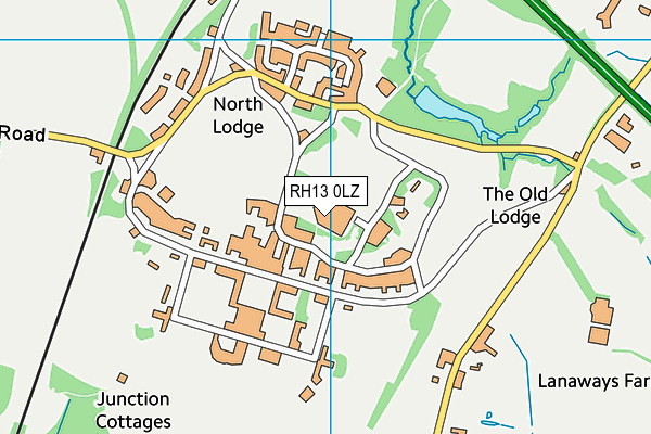 RH13 0LZ map - OS VectorMap District (Ordnance Survey)