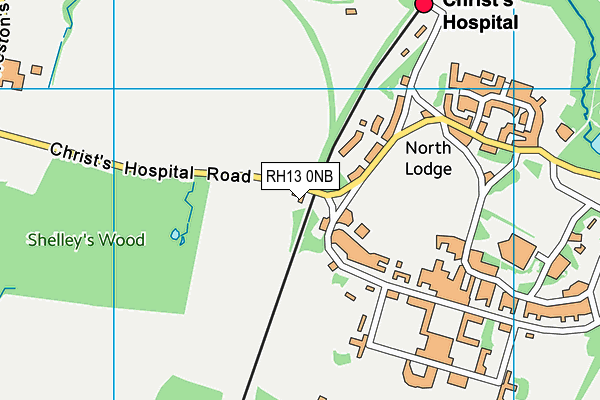 RH13 0NB map - OS VectorMap District (Ordnance Survey)